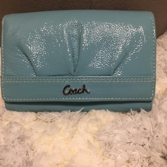 light blue coach wallet